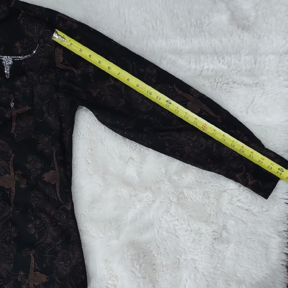 COWGIRL HARDWARE,Black and Brown Western Shirt, Size XL - Picture 16 of 17